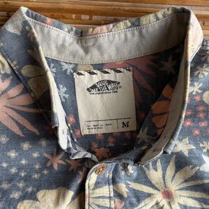 Vans Floral Shirt - Blue and Tan